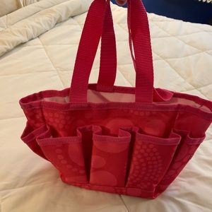 Thirty-One mini organizer tote pink polka dots